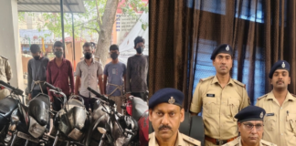भोजपुर पुलिस का बड़ा एक्शन: बाइक चोर गिरोह का पर्दाफाश, 11 चोरी की मोटरसाइकिलों के साथ 5 शातिर अपराधी गिरफ्तार
