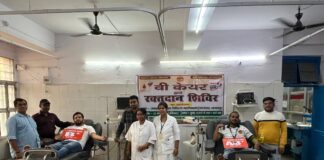 जेएलएनएमसीएच में वी केयर का रक्तदान शिविर सफल, 78 लोगों ने किया स्वैच्छिक रक्तदान