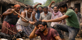 बकरी चोरी करते रंगे हाथ पकड़ा गया चोर, ग्रामीणों का फूटा गुस्सा—जमकर की पिटाई